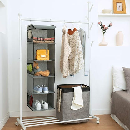 BrilliantJo 5 Shelves Hanging Closet Organizer, 2 Pack Hanging Storage - Image 5