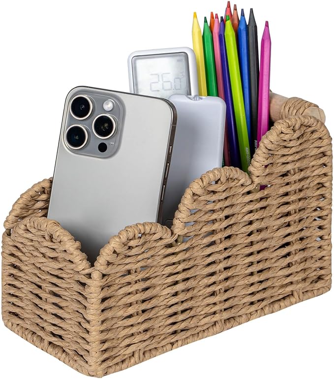 CubesLand Bedside Table Desk Organizer Caddy, Remote Pen&Pencil Holder Cup by CubesLand
