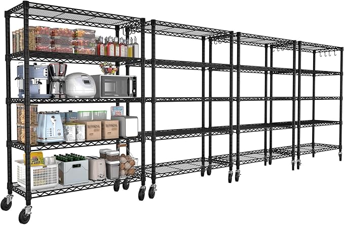 PrimeZone 74''H Wire Shelving 1250lbs 5 Tier Storage Shelves by PrimeZone