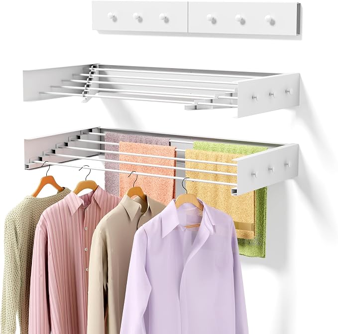 ZMBESUP Upgrade Wall Mounted Drying Rack by WallDoorStorageSolutions