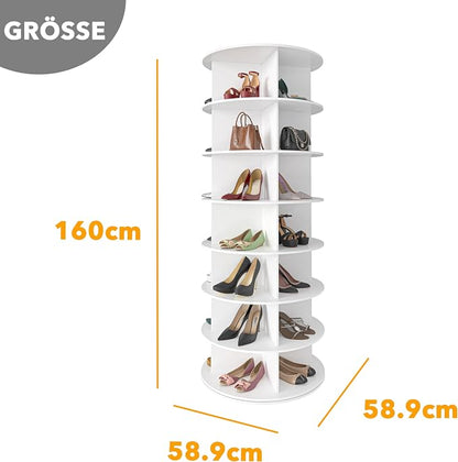 SpaceAid 7 Tier Rotating Shoe Rack Tower, Spinning Shoe Display Lazy Susan - Image 3