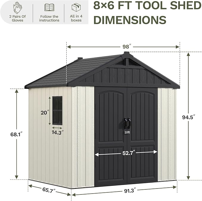 Devoko Plastic Outdoor Storage Shed - Image 2