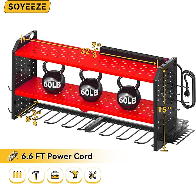 SOYEEZE Large Power Tool Organizer Wall Mount - Image 2