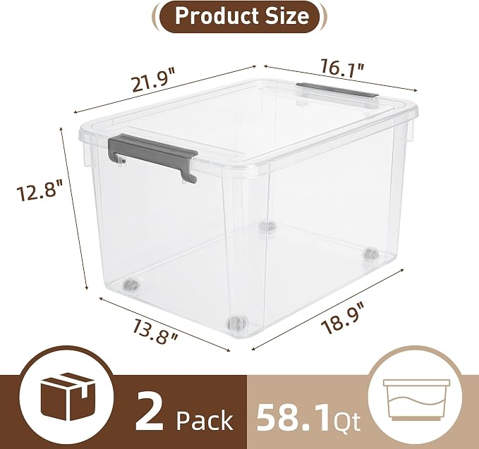 Citylife 58.1 QT Plastic Storage Bins - Image 2