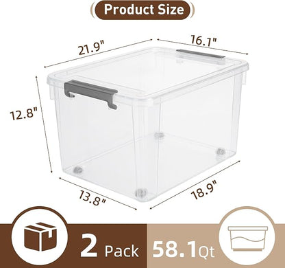 Citylife 58.1 QT Plastic Storage Bins - Image 2