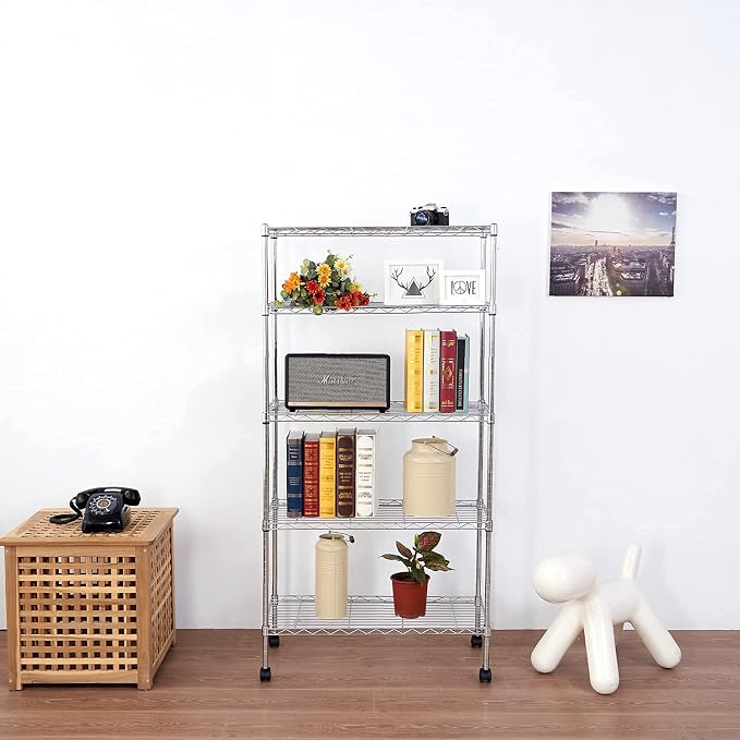 Displays By Jack 5 Tier Heavy Duty Wire Shelving Unit Storage Rack - Image 2