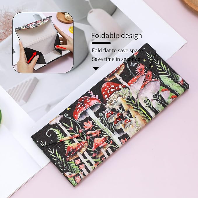 Foldable Glasses Case, Magnetic PU Leahter Sunglasses Case, Cute Hard Shell - Image 3