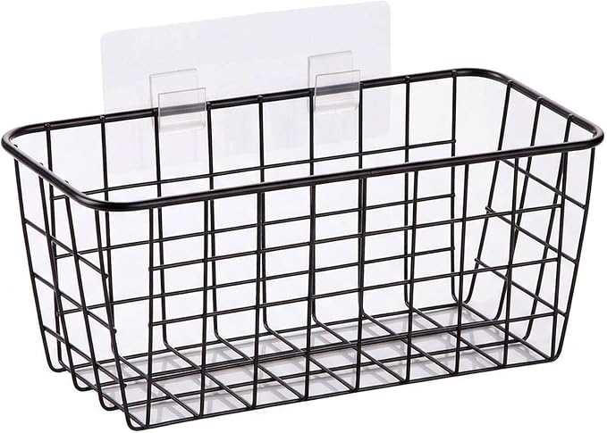 2 Set Adhesive Hanging Wall Basket Inside Cabinet Door Organizer, Wall Storage - Image 5