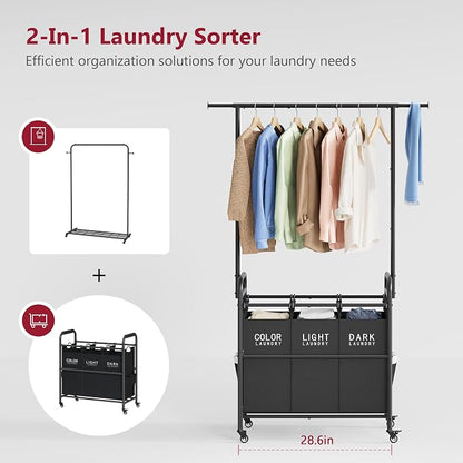 Tajsoon Laundry Sorter Cart - Image 3