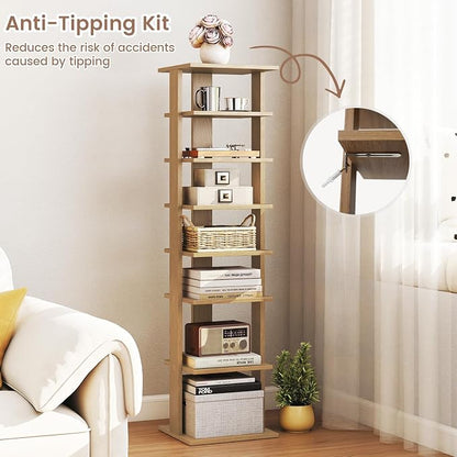 Tangkula 8-Tier Vertical Shoe Rack, Space-Saving Corner Shoe Organizer - Image 6