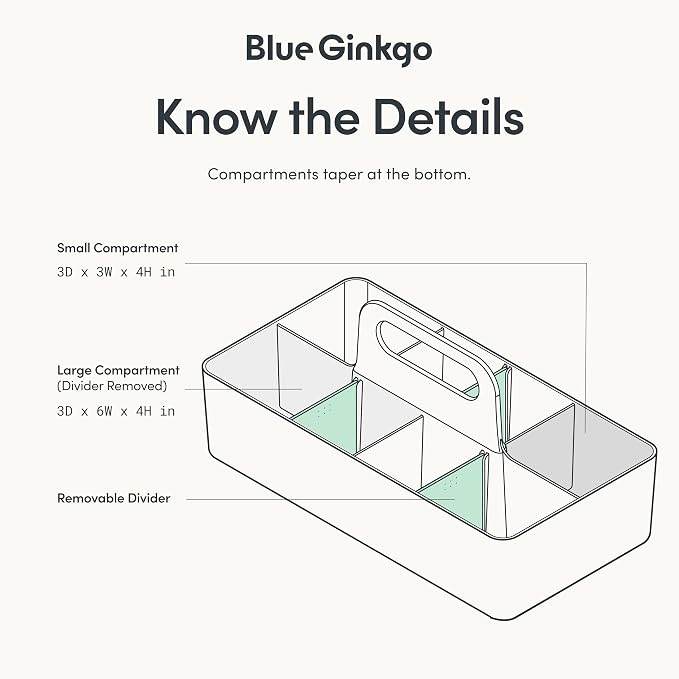 BLUE GINKGO Stackable Organizer Caddy – Korean-Made Portable Tote - Image 4