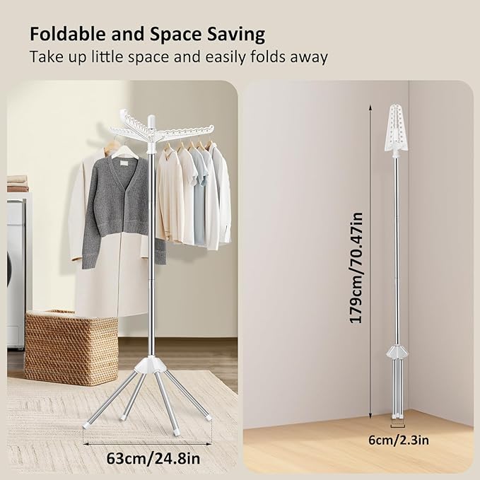 SUYU Clothes Drying Rack, Foldable Drying Rack Clothing, Laundry Drying Rack - Image 4