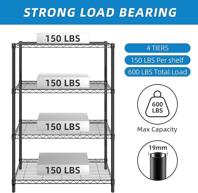 Guan River 4-Shelf Adjustable Metal Wire Shelving, Sturdy and Durable, Storage - Image 3