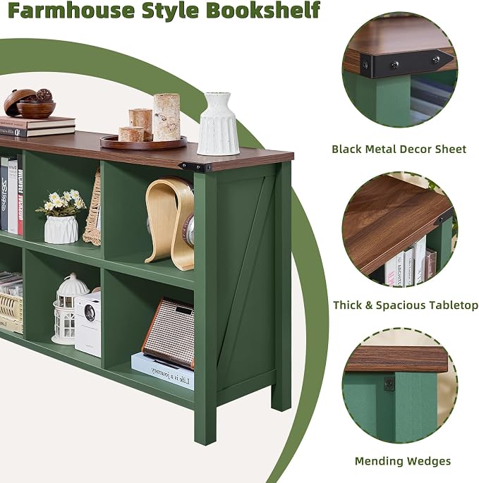 Joaxswe 8 Cube Storage Organizer, Farmhouse Green 62 Inch Wide Horizontal - Image 5