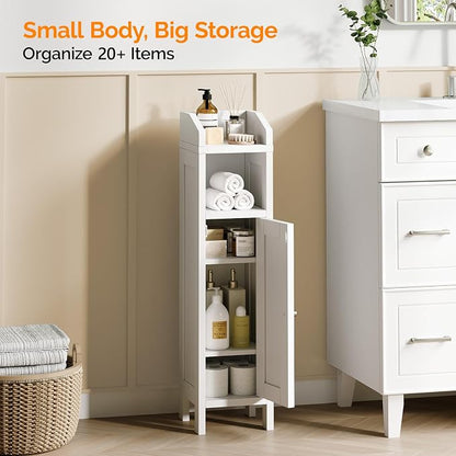VINGLI Small Storage Corner Floor Cabinet, 7.9" Narrow Toilet Paper Storage - Image 8