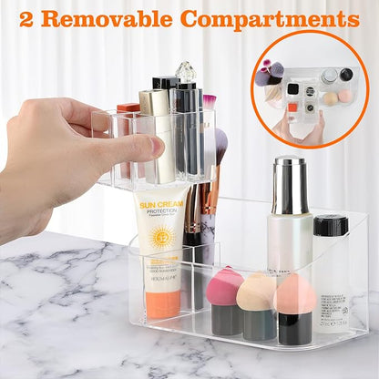 Clear Makeup Tray Holder Organizer Cosmetic Display Case, Small Makeup Organizer - Image 3
