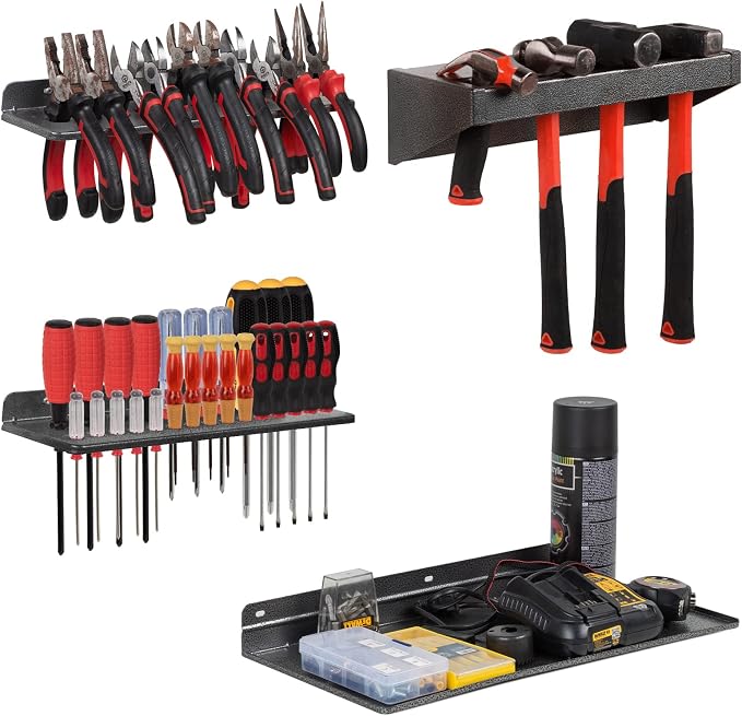 Screwdriver Organizer, Metal Plier Organizer Hammer Rack Screwdriver Holder by AHOWPD