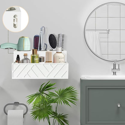 Hair Tool Organizer, Hair Dryer Holder Wall Mounted, Bathroom Countertop - Image 4
