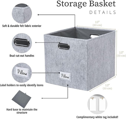 DECOMOMO Felt Storage Bins, 13 inch Cube Storage Bins - Image 3