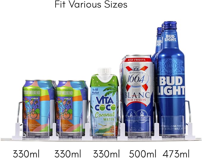 RULA Drink Organizer for Fridge, Self-Pushing Soda Can Dispenser for - Image 4