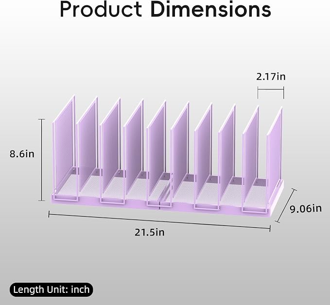 9-Section Desk File Organizer, Vertical File Holder, Mesh Desktop File Folder - Image 2