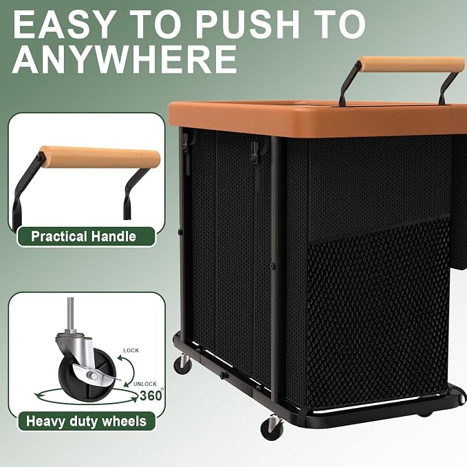 230L Extra Large Fashion Laundry Sorter 3 Section - Image 3