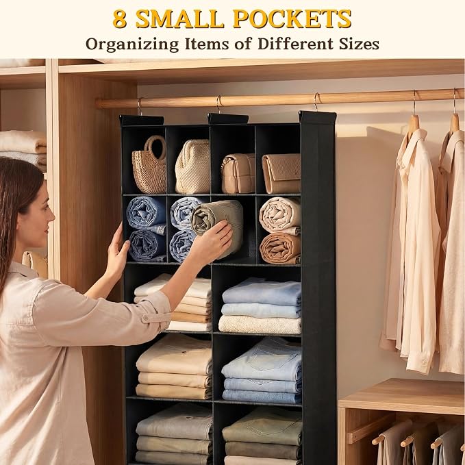 Ofiray-home 6 Tier Hanging Closet Organizer, 16 Compartments Sweater Organizer - Image 5