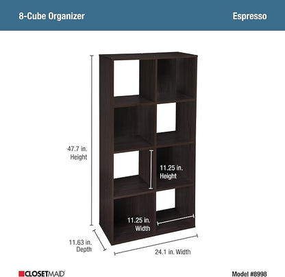 ClosetMaid Cubeicals 8 Cube Storage Shelf Organizer Bookshelf, Vertical or - Image 3