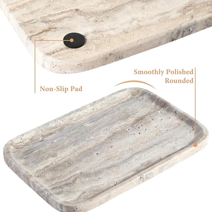 Marble Vanity Trays, Travertine Bathroom Tray, Decorative Tray - Image 5