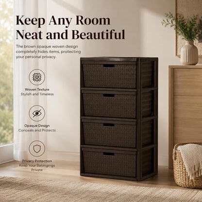4-Drawer Plastic Storage Tower - Image 4