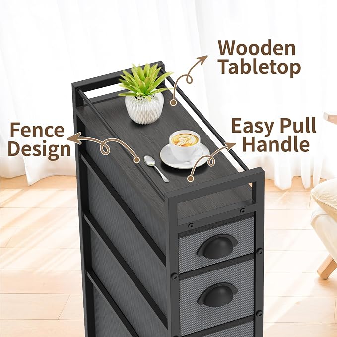 LASZOLA Narrow Cabinet Slim Storage Cart - Image 6