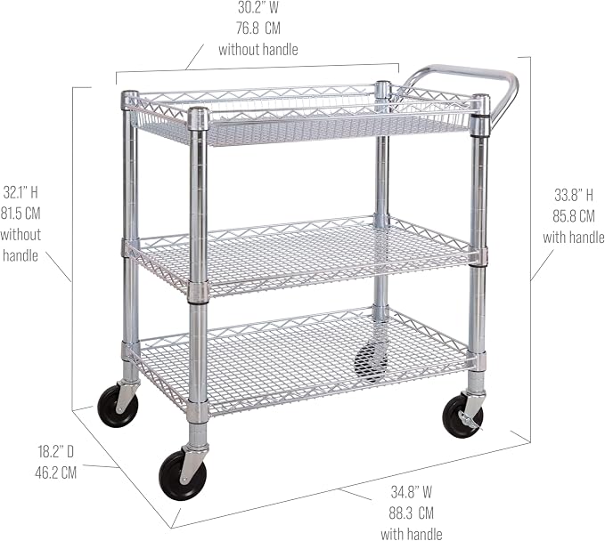 Seville Classics UltraDurable NSF Commercial Heavy Duty Metal Rolling Utility - Image 10