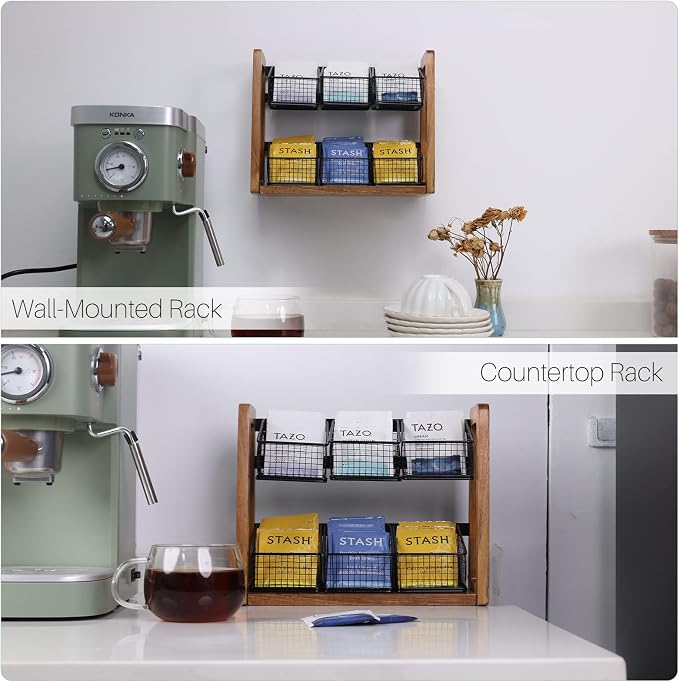 HTB 2 Tier Tea Organizer for Tea Bags, Tea Bag Holder - Image 5