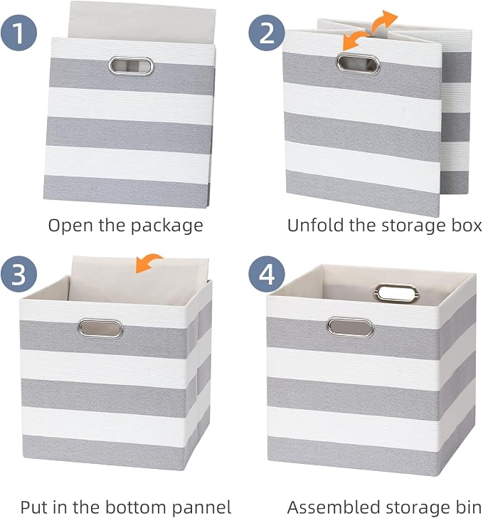 11x11 Cube Storage Bins, Collapsible Fabric Storage Cubes, Cubby Storage - Image 4