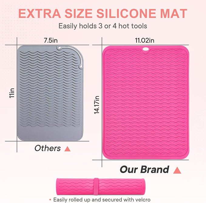 Oversize Silicone Heat Resistant Mat, Portable Travel Mat Cover - Image 3