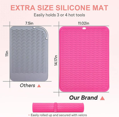 Oversize Silicone Heat Resistant Mat, Portable Travel Mat Cover - Image 3