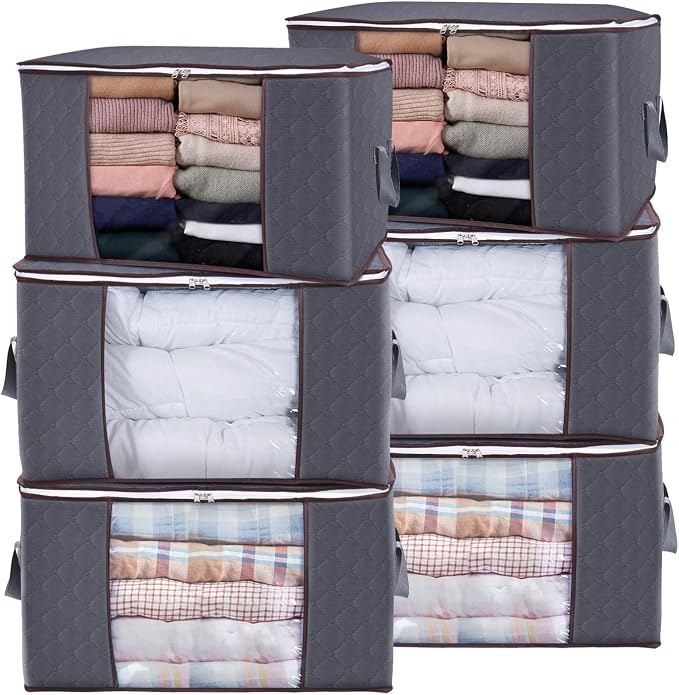 Lifewit 90L Large Storage Bags, 6 Pack Closet Organizers and Storage, Clothes by Lifewit