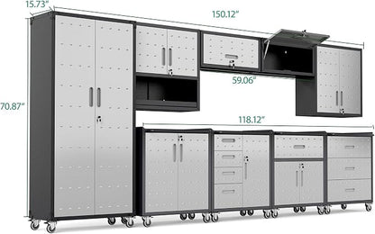 9-Piece Heavy Duty Steel Garage Cabinet System | All-in-One Modular Garage - Image 2
