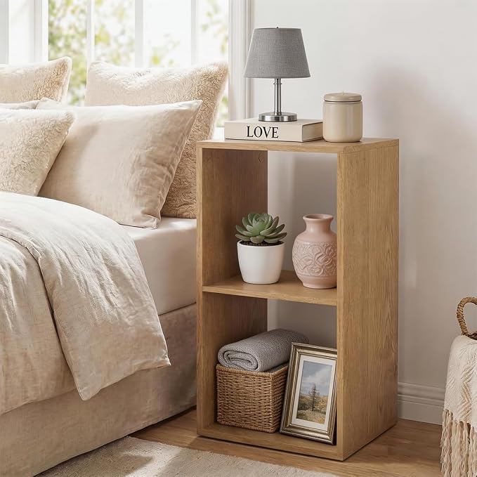 POWERSTONE 2 Cube Storage Organizer, 2 Tier Cubby Bookshelf Freestanding by POWERSTONE%C2%AE