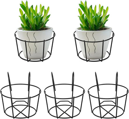 Toyvian Hanging Flowerpot Holder Round 1 Tier Balcony Flower Stand Lightweight by Toyvian