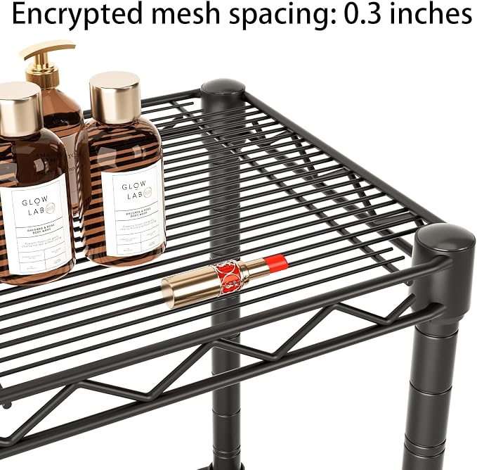 Small 5 tire Shelves Storage Wire Shelving Unit Metal Shelf Adjustable - Image 4