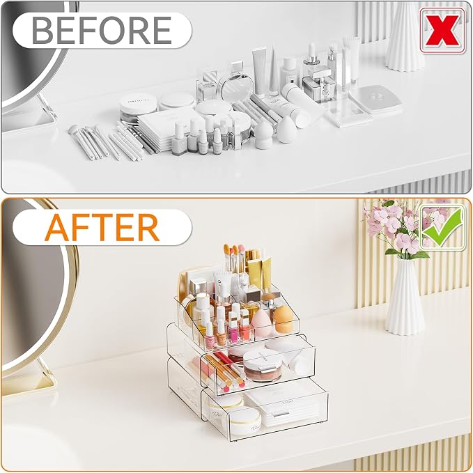 Yieach 3 Tier Clear Acrylic Makeup Organizers - Image 6