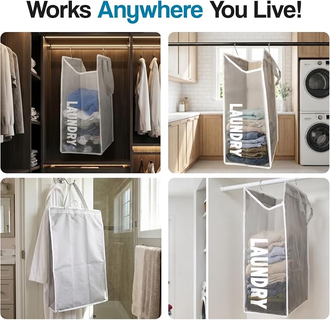 Hanging Laundry Hamper Bag for Closet – Space Saving hanging basket - Image 8