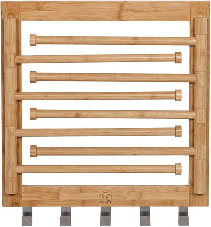 Honey-Can-Do Bamboo Wall-Mount Swivel-Arm Drying Rack, 80 lb, Natural | - Image 3