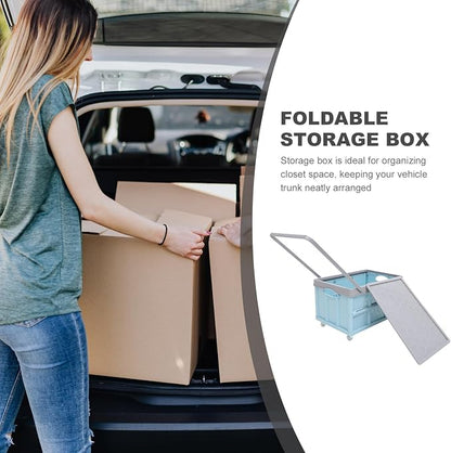 Collapsible Storage Bins with Lids, Folding Plastic Stackable Utility Crates 30L - Image 4