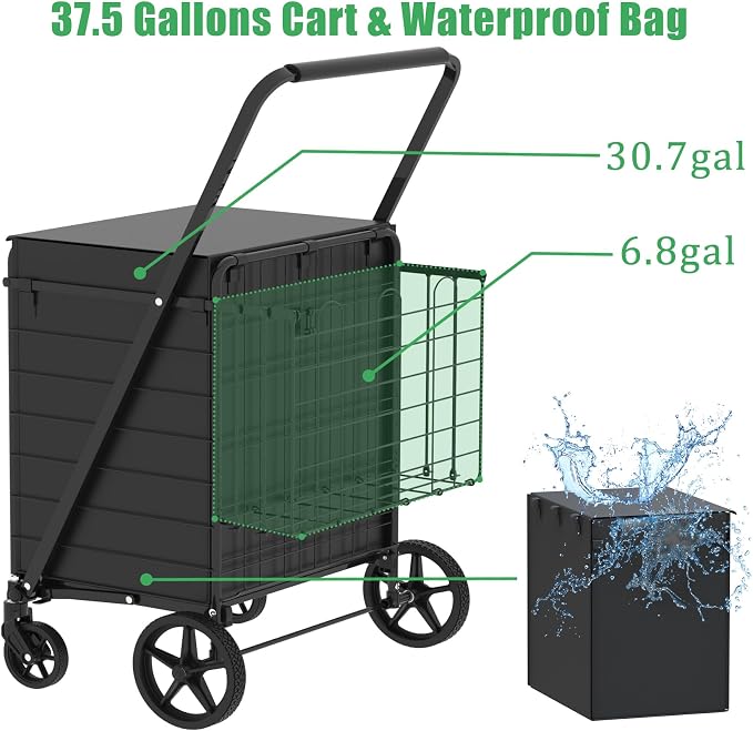 Heavy Duty Folding Shopping Cart - Image 2