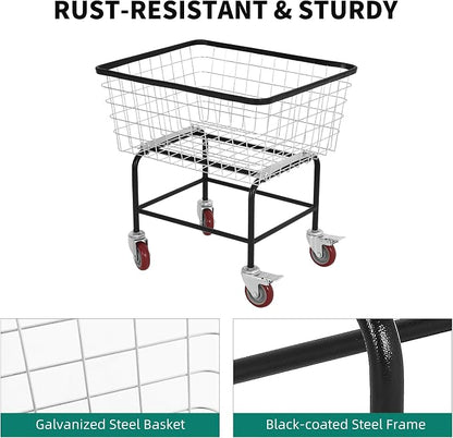 Large Rolling Laundry Cart - Image 6