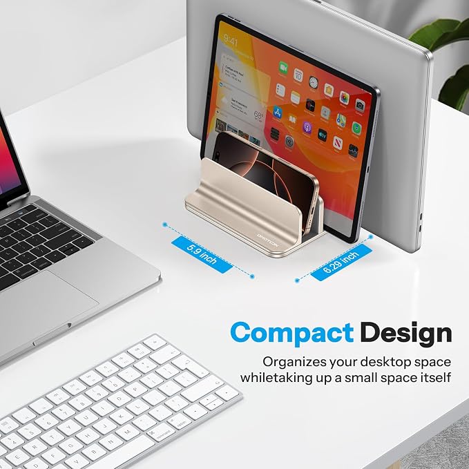 OMOTON Vertical Laptop Stand, Desktop Aluminum Mac Book Stand - Image 5