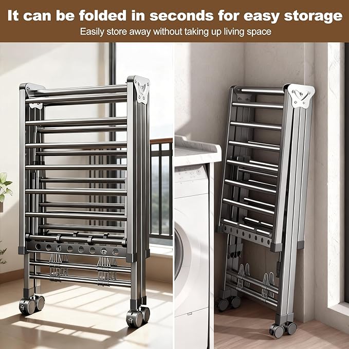 Heavy Duty 3-Tier Clothes Drying Rack - Image 5
