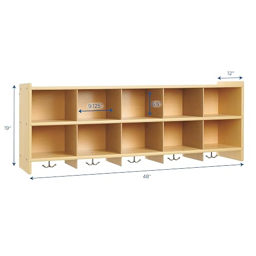 Angeles Value Line 10 Section Wall Locker, Kids Storage Organizer, Floating - Image 3